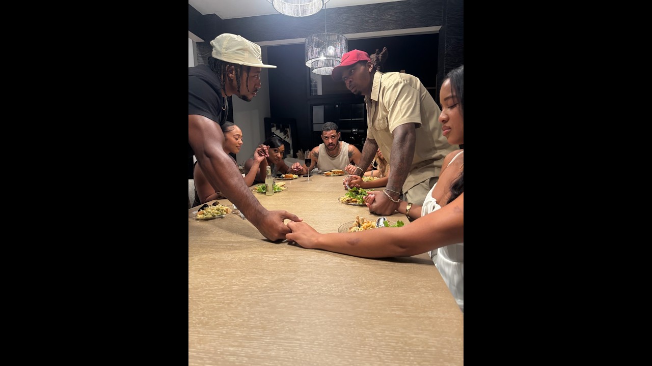 When a hood dude prays over the food!