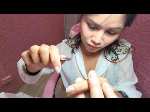 MIDNIGHT MANICURE 🌙 w/ Cute Girl BiBi in Pattaya, Thailand 🇹🇭 (NAILS ASMR RELAX put you to SLEEP!)