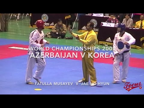 AZERBAIJAN V KOREA M  2001 WORLD TAEKWONDO CHAMPIONSHIPS JEJU KOREA
