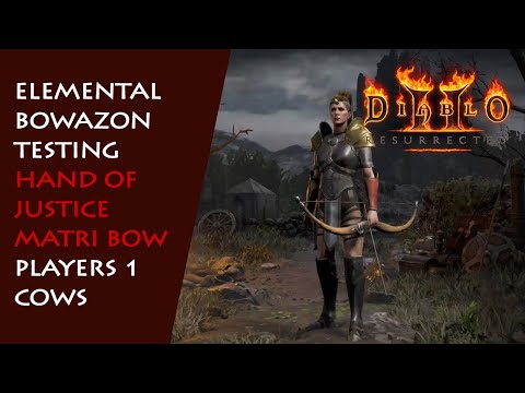 Elemental Bowazon Series: Hand of Justice Matriarchal Bow (Fire), P1 Cows - Diablo 2 Resurrected