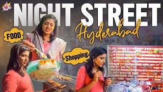 Night Street Food in Hyderabad || Night Market || Night Shopping Vlog || Shiva Jyothi