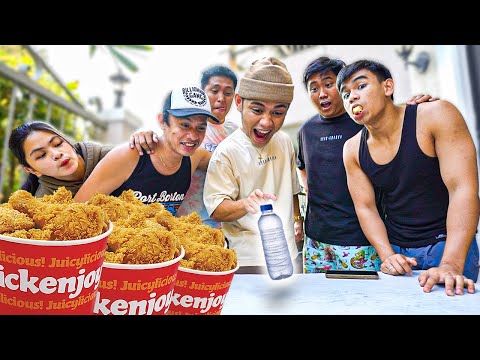 Trying TIKTOK viral games with 100pcs FRIED CHICKEN bucket meal
