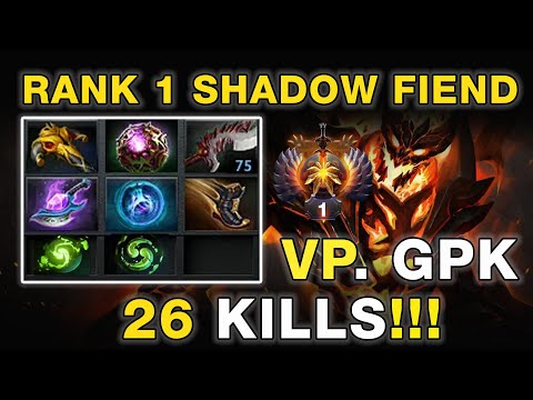 VP.GPK Shadow Fiend Rank 1 MMR gameplay no one can stop him!!!!!7.28C Shadow Fiend