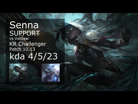 Senna Support vs Volibear - KR Challenger 4/5/23 Patch 10.13 Gameplay // [롤] 세나 vs 볼리베어 서폿