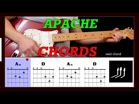 APACHE - The Shadows - Guitar play along with chords
