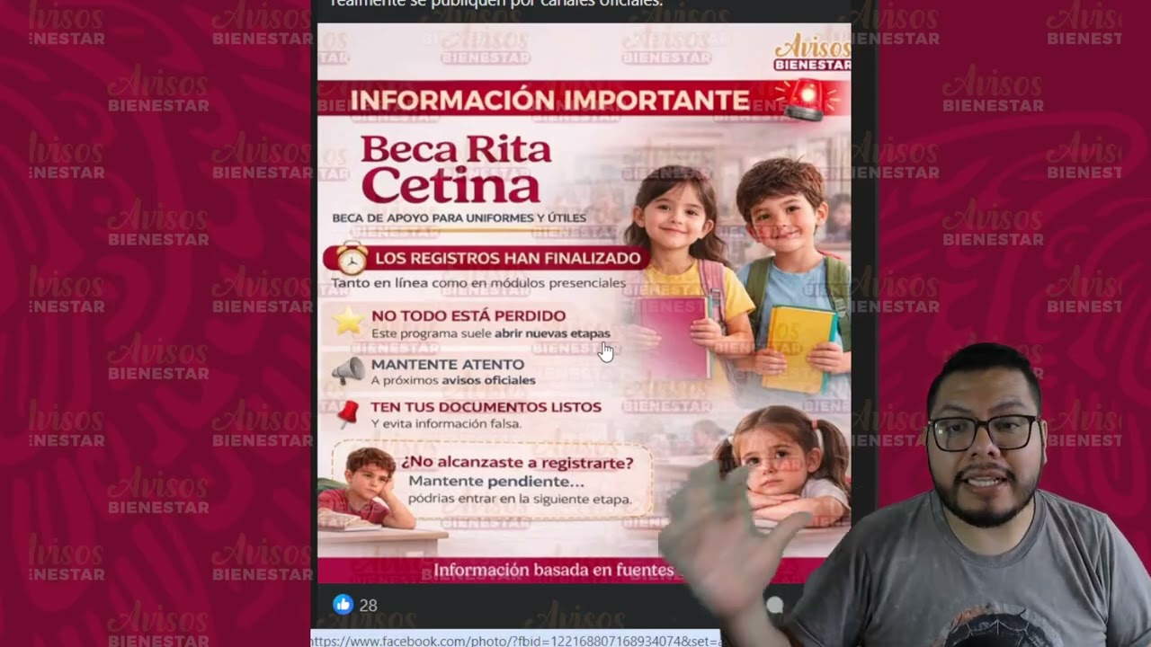Aviso Importante, de la beca rita cetina si no realizaste tu registro para los 2500 pesos