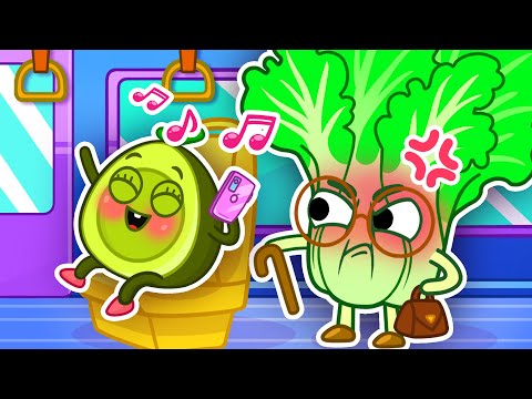 Learn Rules of Conduct on the Bus with Avocado Baby || Funny Stories for Kids by Pit & Penny 🥑