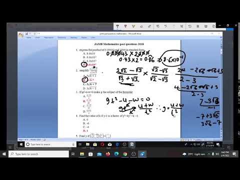 JAMB 2022 most likely question Maths past questions