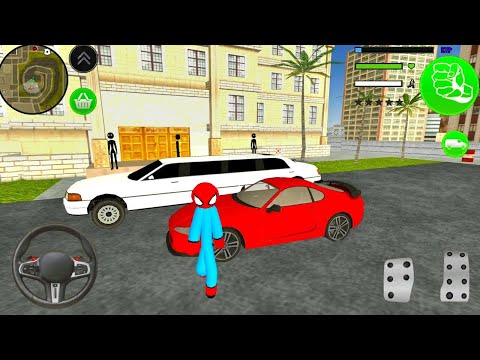 Amazing Spider-Stickman Rope Hero Military Helicopter - Fun at NY City - Android Gameplay #5