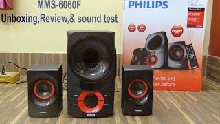 Philips mms6060f thunder 2.1 home speaker | 60w usb fm aux  | unbox+review | amazon In |Best speaker
