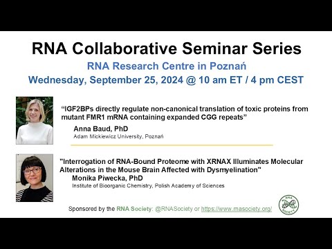 RNA Collaborative Seminar: RNA Research Centre in Poznań, Sept 25, 2024