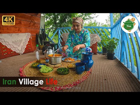 The most delicious food in Gilan | Pinto bean stew with rice | IRAN Daily village life | خورشت لوبیا