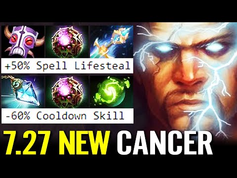 7.27 WTF NEW CANCER! 50% Spell Lifesteal 60% CD 110K DMG Zeus NonStop Spam Kill Epic Dota 2 Gameplay