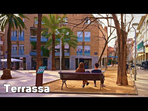 Terrassa - Relaxing Walk Through the Park, Downtown, and Other Areas - 4K