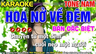✔ HOA NỞ VỀ ĐÊM Karaoke Nhạc Sống Tone Nam ( BEAT CHUẨN ) - Tình Trần Organ 