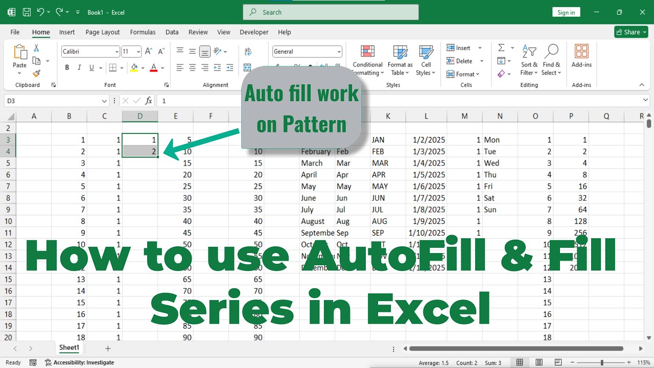 AutoFill - Fill Series in Excel - Ms Excel AutoFill & Fill Series