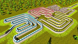 The Most Complicated & Difficult Maze Train Tracks to Cross🚦Extreme Train Track with Many Sharp Bend