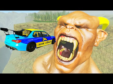 Dangerous Gorge Jump With Gargoyle - Beamng Drive
