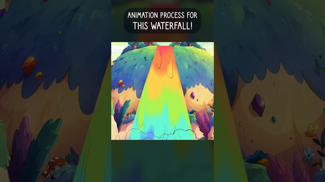 Rainbow Waterfall Animation Process  #indiecartoon #cartoon #indieanimation #animation #art
