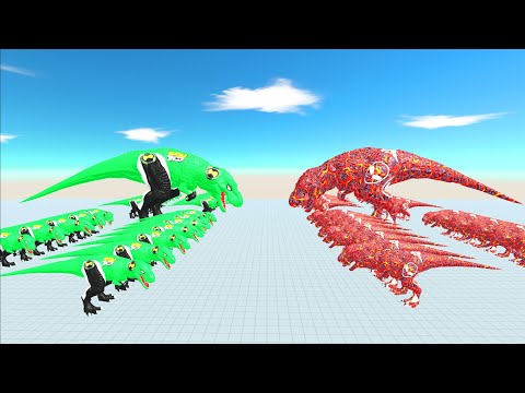 LAVA T-REX vs BEN10 T-REX DEATH CLIMB - Animal Revolt Battle Simulator