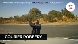 WATCH | Shootout between police and suspects robbing a courier vehicle