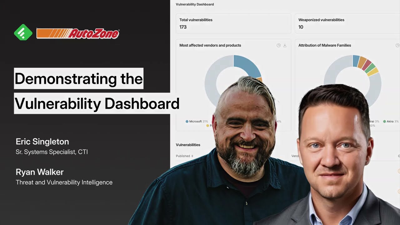 Demonstrating the vulnerability dashboard  - Feedly x AutoZone webinar