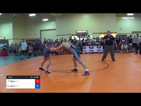 2018 Marine Corps US Open/UWW Junior Freestyle 74 Rnd Of 16 - Tyler Dow (BRTC) Vs. Cayd Lara (PWCR
