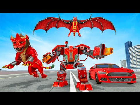 Lion Robot Car Game 2021 – Flying Bat Robot Games video | Robot 2021 gameplay | 3D robot gameplay