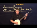 Where Have All the Flowers Gone (Pete Seeger) Banjo Cover Lesson with Lyrics