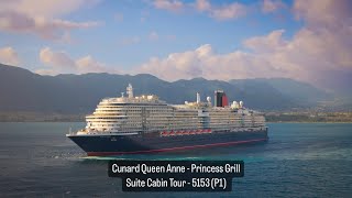 Cunard Queen Anne - Princess Grill Suite Cabin Tour - 5153 (P1)