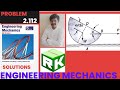 Engineering Mechanics, solution, Problem 2.112, Timoshenko, Equilibrium Equations, Friction