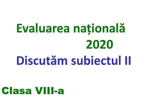 Evaluarea națională 2020, Model oficial nr.1. Subiectul al II-lea.