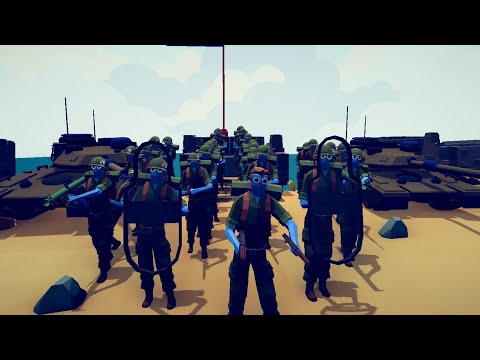 250x WW2 USA ARMY ATTACK GERMAN BASE - Totally Accurate Battle Simulator TABS