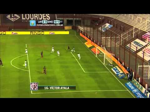 Gol de Ayala. Lanús 2 - Gimnasia LP 0. Fecha 17. Primera División 2014. FPT