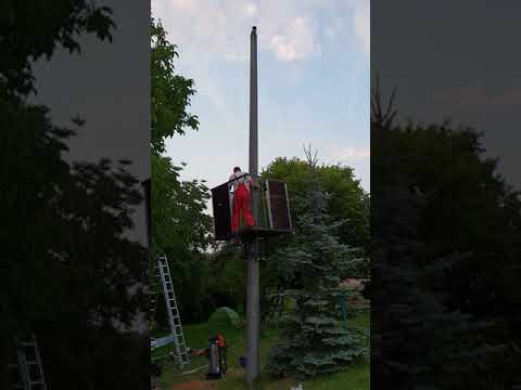 Ako sme robili prvé testy výťahu na pouličný stĺp.