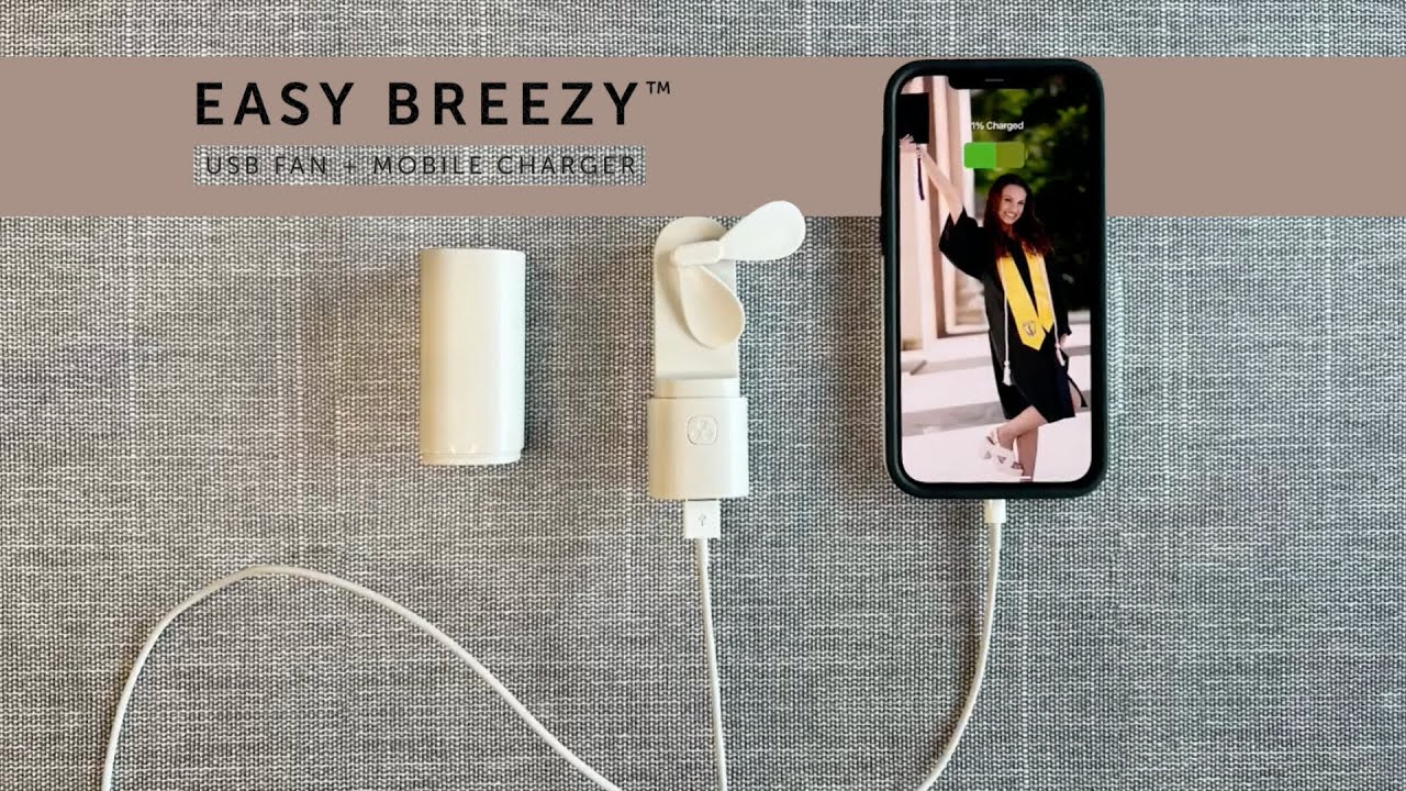 Easy Breezy™ Portable Fan + Power Bank