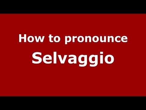 How to pronounce Selvaggio (Italian/Italy) - PronounceNames.com