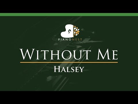 Halsey - Without Me - LOWER Key (Piano Karaoke / Sing Along)
