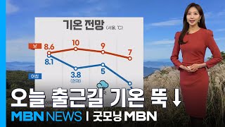 [날씨]오늘 출근길 기온 뚝↓…내일 전국 또 비 [굿모닝 MBN]