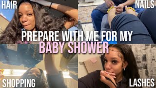 prepare with me for my baby shower: hair, nails, shopping, chit chat, etc