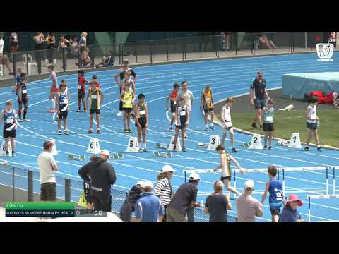 U12 Boys 80m Hurdles Heat 2: 2021 State Combined Events Championships // LAVicTV