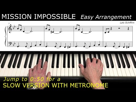 Mission Impossible - Easy Piano Arrangement - Tutorial with Sheet Music