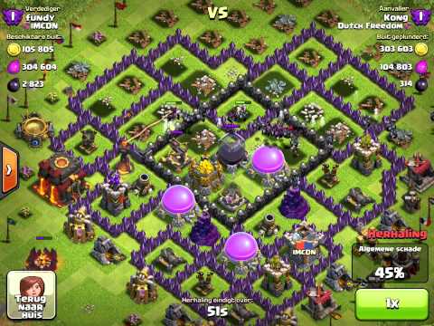 Kong vette buit met bami in Clash Of Clans