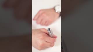 قلم فضي ناحت كلاسيكي بكريستال أزرق 147