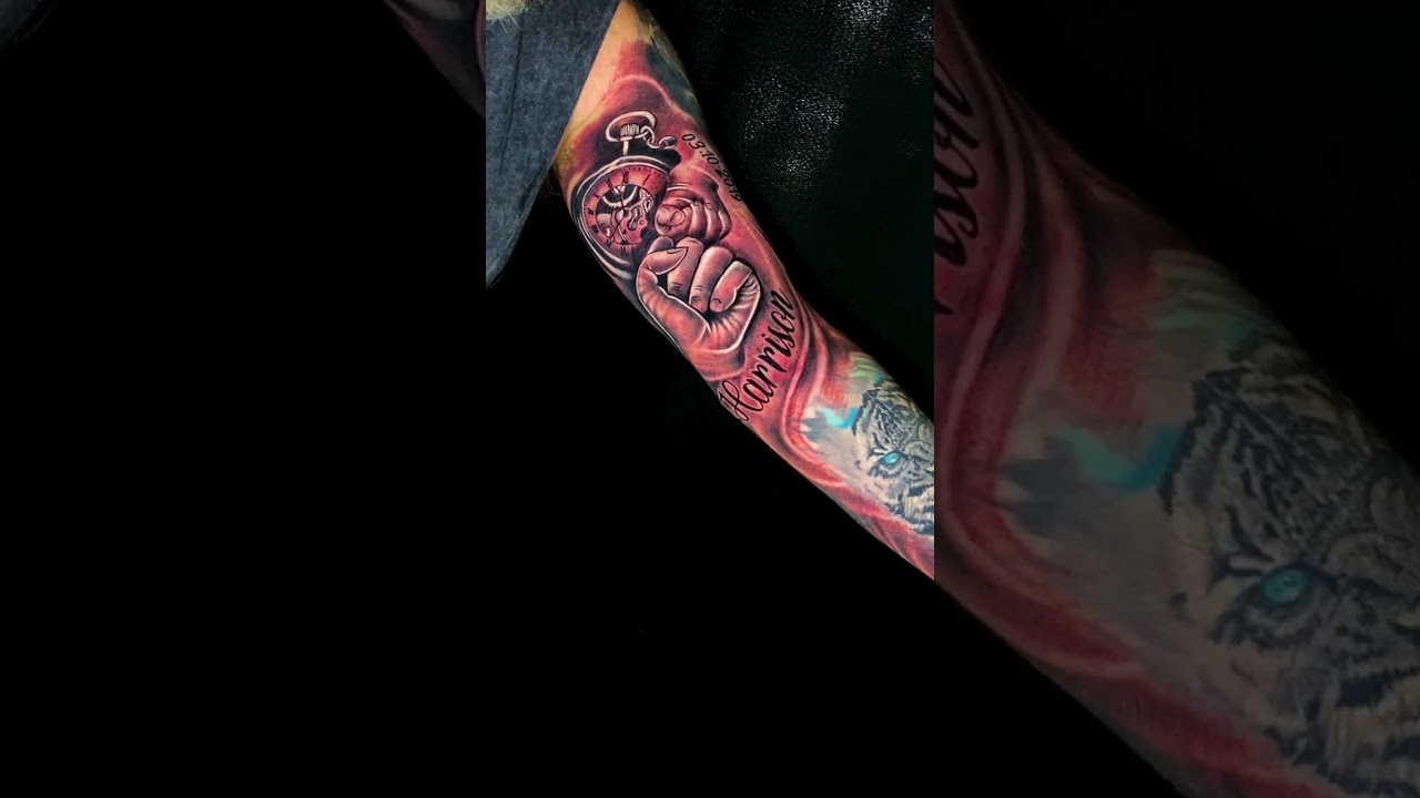 Father and Son punch & Watch Custom tattoo design tattooed on Golden Rock #tattoo #shortsvideo