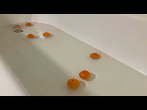 Bathtub Filling ASMR // Medium Pressure with Floating Oranges 3 Hour Loop
