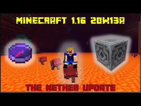 Minecraft 1.16 - Snapshot 20w13a - The Strider Mob And Lodestone!
