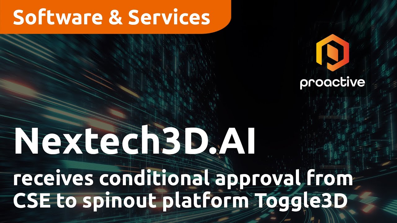 Nextech3D.AI receives conditional approval from CSE to spinout platform Toggle3D