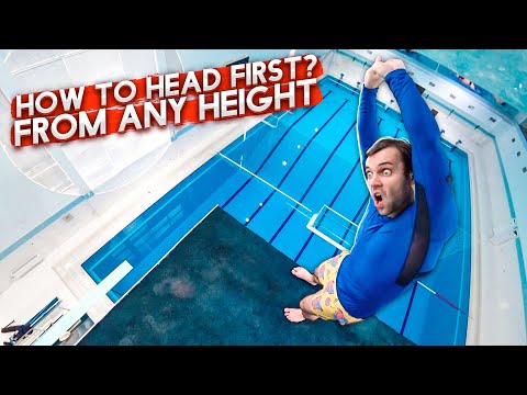 How to jump head first from ANY HEIGHT in swimming pool | Swan dive for beginners tutorial