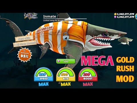 Megalodon With Skin Arabian Sea & Mega Gold Rush In Hungry Shark World